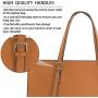 Laptop Bag for Women Waterproof Lightweight Leather 15.6 Inch Computer Tote Bag Business Office Briefcase Large Capacity Handbag Shoulder Bag Professional Office Work Bag Brown