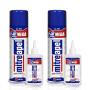 MITREAPEL Super CA Glue (2 x 4.6 oz.) with Spray Adhesive Activator (2 x 16.9 fl oz.) - Crazy Craft Glue for Wood, Plastic, Metal, Leather, Ceramic - Cyanoacrylate Glue for Crafting and Building 2 Pck