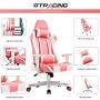 Gtracing Gaming Chair Racing Office Computer Ergonomic Video Game Chair Backrest and Seat Height Adjustable Swivel Recliner with Headrest and Lumbar Pillow Esports Chair (Pink)