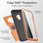 YOUMAKER Galaxy S9 Case,Metallic Orange with Built-in Screen Protector Heavy Duty Protection Shockproof Slim Fit Full Body Case Cover for Samsung Galaxy S9 5.8 inch - Orange/Black