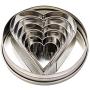 Pastry Tek 6-Piece Metal Heart Cookie Cutter Set in Round Tin Box 1 count box - Restaurantware Pastry Tek 6-Piece Metal Heart Cookie Cutter Set in Round Tin Box 1 count box - Restaurantware