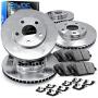 For 2014-2017 Fiat 500L Front Rear R1 Concepts eLine Plain Brake Rotors Kit + Ceramic Brake Pads