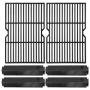 Hongso Porcelain Cast Iron Cooking Grid Grill Grates and Steel Heat Plates Replacement Kit for Charbroil 463268008 463244011 463212511 463224611, Kenmore 415.166579, Uniflame Gas Grill, PCF652-PPC3214