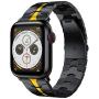 LDFAS Compatible for Apple Watch Band 44mm 42mm, Titanium Metal Watch Bands with Enhanced Durability Version Compatible for Apple Watch SE, Apple Watch Series 6/5/4/3 Smartwatch, Black/Yellow