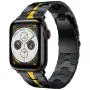 LDFAS Compatible for Apple Watch Band 44mm 42mm, Titanium Metal Watch Bands with Enhanced Durability Version Compatible for Apple Watch SE, Apple Watch Series 6/5/4/3 Smartwatch, Black/Yellow