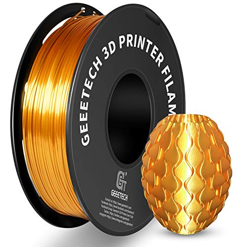 GEEETECH Metal Shine Filament 1.75mm for 3D Printer,Silk 1kg (2.2lbs) Spool Christmas Decorations Print Pla Filament, Metallic Gold GEEETECH Metal Shine Filament 1.75mm for 3D Printer,Silk 1kg (2.2lbs) Spool Christmas Decorations Print Pla Filament, Metallic Gold