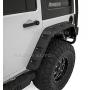 Razer Auto Rock Crawler Stubby Smooth Black Finished Pocket Style+Rivet Front+Rear 4pcs Fender Flares w/ 10x LED Light Side Maker (Smooth Black) for 07-17 Jeep Wrangler JK
