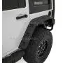 Razer Auto Rock Crawler Stubby Smooth Black Finished Pocket Style+Rivet Front+Rear 4pcs Fender Flares w/ 10x LED Light Side Maker (Smooth Black) for 07-17 Jeep Wrangler JK