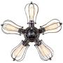 Vintage Ceiling Light Industrial Semi-Flush Mount Ceiling Light Metal Fixtures Painted Finish; Moonkist (with 5 Light) (Silver)