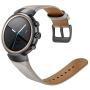 Kartice Compatible with ASUS ZenWatch 3 Band,Vintage Genuine Leather Watch Band Strap Replacement Watchband WITT Metal Clasp Buckle (Grey 14mm)
