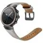 Kartice Compatible with ASUS ZenWatch 3 Band,Vintage Genuine Leather Watch Band Strap Replacement Watchband WITT Metal Clasp Buckle (Grey 14mm)