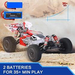 Remote Control Car, Wltoys 144001 RC Car with 2 Batteries, 1:14 Scale 60 Kmh High Speed RC Car, 4WD 2.4GHz Off Road Trucks Toys, Racing Off-Road Drift RC Car for Adults & Kids Gifts