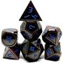 Dark Alpha Metal Polyhedral D&D Dice Set for RPGs
