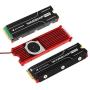 JEYI Cooling Warship Fan NVME NGFF M.2 Heatsink 2280 ssd Metal Sheet Thermal Conductivity Silicon Wafer Cooling Fan Heatsink (Red)