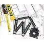 Upgrade Multi Angle Ruler, Aluminum Alloy Angle Measuring Ruler, Universal Opening Locator Measurement Tool, 6-Sided Angle Finder Tool, Template Tool Full Metal