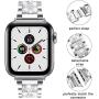 LELONG for Apple Watch Band 38mm 40mm 42mm 44mm SE Series 6 Series 5 4 3 2 1 , Bling Replacement Bracelet iWatch Band, Diamond Rhinestone Stainless Steel Metal Wristband Strap