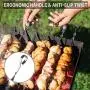 IQCWOOD Skewers, Barbecue Skewers, 14 Pieces Metal Skewers for Grilling, Stainless Steel 16.7'' Extra Long Shish Kabob Sticks 13.8'' Short Reusable Grilling Skewers Wide Flat BBQ Skewers IQCWOOD Skewers, Barbecue Skewers, 14 Pieces Metal Skewers for Grilling, Stainless Steel 16.7'' Extra Long Shish Kabob Sticks 13.8'' Short Reusable Grilling Skewers Wide Flat BBQ Skewers