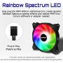 upHere Long Life 120mm PWM 4-Pin High Airflow Quiet Edition Rainbow LED Case Fan for PC Cases, CPU Coolers, and Radiators 3-Pack,(PF120CF4-3)