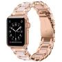 Moolia Metal Strap Band Compatible with Apple Watch Band 38mm 40mm Womens Rhinestones Resin Metal Wristband Bracelet Replacement for iWatch Series 6 5 4 3 2 1 Rose Gold + Pink