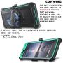 COVRWARE [Iron Tank] case Compatible with ZTE ZMAX PRO/ZTE Carry, with Built-in [Screen Protector] Full-Body Rugged Holster Armor Case [Brushed Metal Texture Design][Belt Clip][Kickstand], Teal