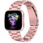 Joyozy Stainless Steel Bands Compatible with Fitbit Versa/ Versa Special Edition/ Fitbit Versa Lite/Fitbit Versa 2 Smart Watch,Classic Wristband Metal Bracelet Strap Replacement for Women Men Rosegold