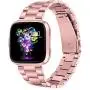Joyozy Stainless Steel Bands Compatible with Fitbit Versa/ Versa Special Edition/ Fitbit Versa Lite/Fitbit Versa 2 Smart Watch,Classic Wristband Metal Bracelet Strap Replacement for Women Men Rosegold