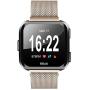 MEFEO Compatible with Fitbit Versa Bands, Stainless Steel Metal Band Mesh Bracelet with Strong Magnet Lock Wristbands Replacement for Fitbit Versa/Versa 2/Versa Lite/SE (Champagne Gold, Small)