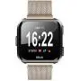 MEFEO Compatible with Fitbit Versa Bands, Stainless Steel Metal Band Mesh Bracelet with Strong Magnet Lock Wristbands Replacement for Fitbit Versa/Versa 2/Versa Lite/SE (Champagne Gold, Small)