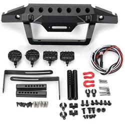 Metal Front Bumper w/ 2 Led Light for 1/10 RC Crawler TRX-4 Sport TF2