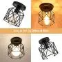 Tipace Industrial Vintage Semi-Flush Mount Ceiling Light, Rustic Metal Cage Close to Ceiling Light Fixture Brown for Hallway Stairway Bedroom Kitchen Farmhouse 3 Pack (Bulbs Not Included) Tipace Industrial Vintage Semi-Flush Mount Ceiling Light, Rustic Metal Cage Close to Ceiling Light Fixture Brown for Hallway Stairway Bedroom Kitchen Farmhouse 3 Pack (Bulbs Not Included)