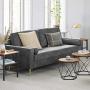 VASAGLE Sofa, Couch for Living Room, Velvet Surface, for Apartment, Small Space, Solid Wood Frame, Metal Legs, Easy Assembly, Mid-Century Modern Design, 71.3 x 32.3 x 33.9 Inches, Gray ULCS002G01