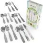 15 Piece Stainless Steel Kids Silverware Set - Child and Toddler Safe Flatware - Kids Utensil Set - Metal Kids Cutlery Set Includes 5 Small Kids Spoons, 5 Forks & 5 Knives