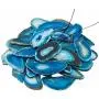 SUNYIK Top Drilled Agate Quartz Slice,Irregular Shapes,Blue,Pack of 10 SUNYIK Top Drilled Agate Quartz Slice,Irregular Shapes,Blue,Pack of 10