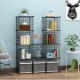 C&AHOME Wire Cube Storage Organizer, 12-Cube Metal Grid Storage, Storage Bins Shelving, Modular Bookshelf Shelves, DIY Closet Cabinet Ideal for Living Room,Office 36.6”L x 12.4”W x 48.4”H Black