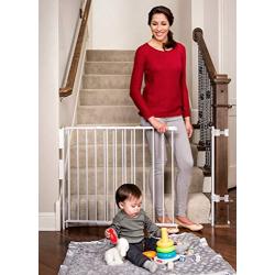 Regalo Extra Tall and Wide 2-in-1 Stairway and Hallway Wall Mounted Baby Gate, Bonus Kit, Includes Banister and Wall Mounting Kit