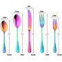 20-Piece Flatware Silverware Set, Bisda Rainbow Stainless Steel Cutlery Sets, Multipurpose Use for Home, Kitchen, Restaurant, Hotel Tableware Utensil Service for 4