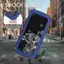 Simicoo Samsung S20 Ultra Metal Bumper Silicone Case Hybrid Military Shockproof Heavy Duty Rugged Defender case Built-in Screen Protector Stand Camera Lens Protector Cover for S20 Ultra (Blue)