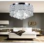 New Galaxy 4-Light Chrome Finish Metal Shade Flushmount Crystal Chandelier Ceiling Fixture