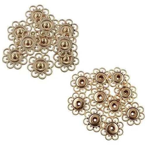 JCBIZ 10 Sets of Metal Sewing Buttons Metal Snap Buttons Clasp Buttons Hollow Flower Sewing Press Studs Buttons Coat Buttons Golden JCBIZ 10 Sets of Metal Sewing Buttons Metal Snap Buttons Clasp Buttons Hollow Flower Sewing Press Studs Buttons Coat Buttons Golden