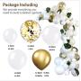 OMIA White Balloons Garland Kit - 104pcs 12Inch White Balloons & Gold Confetti Balloons Garland Arch Kits for Party Decoration - Wedding Birthday Baby Shower Graduation