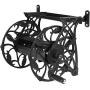 G GOOD GAIN Decorative Wall Mount Metal Garden Hose Reel, Holds 130-Feet of 5/8-Inch Hose Cast Iron Steel Garden Hose Reel - Black