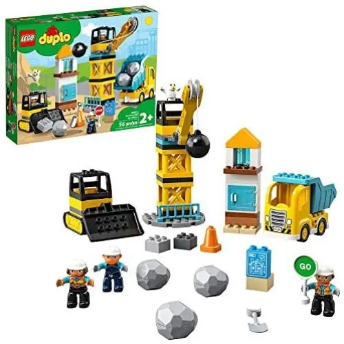 LEGO DUPLO Construction Wrecking Ball Demolition 10932 Exclusive Toy for Preschool Kids; Building and Imaginative Play with Construction Vehicles; Great for Toddler Development, New 2020 (56 Pieces) LEGO DUPLO Construction Wrecking Ball Demolition 10932 Exclusive Toy for Preschool Kids; Building and Imaginative Play with Construction Vehicles; Great for Toddler Development, New 2020 (56 Pieces)