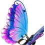 Exhart WindyWing PurpButterfly Metal Garden Stake with Fluttering Glass Wings & Acrylic Beads - Butterfly Metal Stake in Glass & Metal- Cute Butterfly Decorations for the Garden, Yard & Patio, 6 x 30”