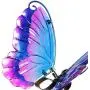 Exhart WindyWing PurpButterfly Metal Garden Stake with Fluttering Glass Wings & Acrylic Beads - Butterfly Metal Stake in Glass & Metal- Cute Butterfly Decorations for the Garden, Yard & Patio, 6 x 30”