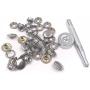 150 Pcs Snaps Fastener Screw Snaps, Heavy Duty Metal Snaps Button for Boat Canvas with 2 Pcs Setting Tool by Seloky, 50 Sets(Marine Grade, 3/8'' Socket, 5/8'' Screw)