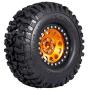 Binchil 4PCS Metal 2.2 Beadlock Wheel Rim Tires Set for 1/10 RC Crawler Car TRX4 TRX6 Axial SCX10 RR10 Parts,Yellow