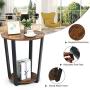 Tangkula Round End Table, 2-Tier Metal Sofa Table with Storage Shelf, Round Side Table with Metal Frame, Industrial Style Accent Furniture for Home Living Room Bedroom (1, Rustic Brown)