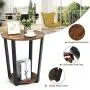 Tangkula Round End Table, 2-Tier Metal Sofa Table with Storage Shelf, Round Side Table with Metal Frame, Industrial Style Accent Furniture for Home Living Room Bedroom (1, Rustic Brown)