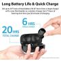 iLuv TB100 Glossy Black True Wireless Earbuds Cordless In-Ear Bluetooth 5.0 with Hands-Free Call MEMS Microphone, IPX6 Waterproof Protection, Long Playtime; Includes Compact Charging Case & 3 Ear Tips