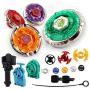 Elfnico Battling Tops Metal Fusion Starter Set with 4D Launcher Grip Burst Battle Set Packed in Storage Case